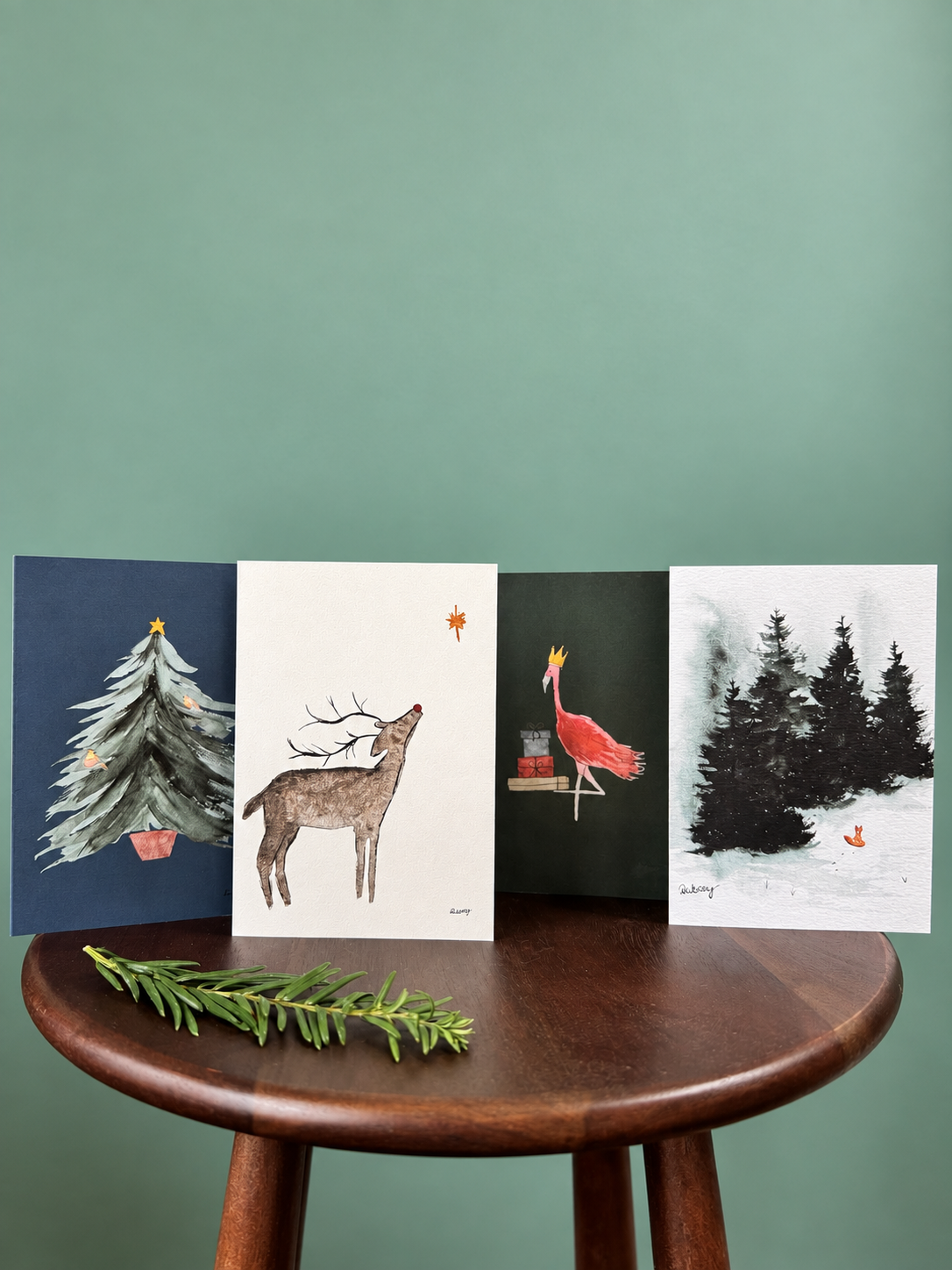 Festive Flamingo | Sustainable Art Greeting Card |Recycled A6 | Nature-Inspired Illustration