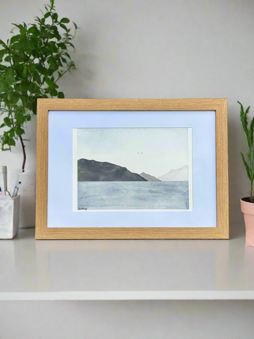 Echoes in the Fjords - Original Watercolour Painting | 8x6” Artwork in A4 Mount | Eco-Friendly | Optional Frame