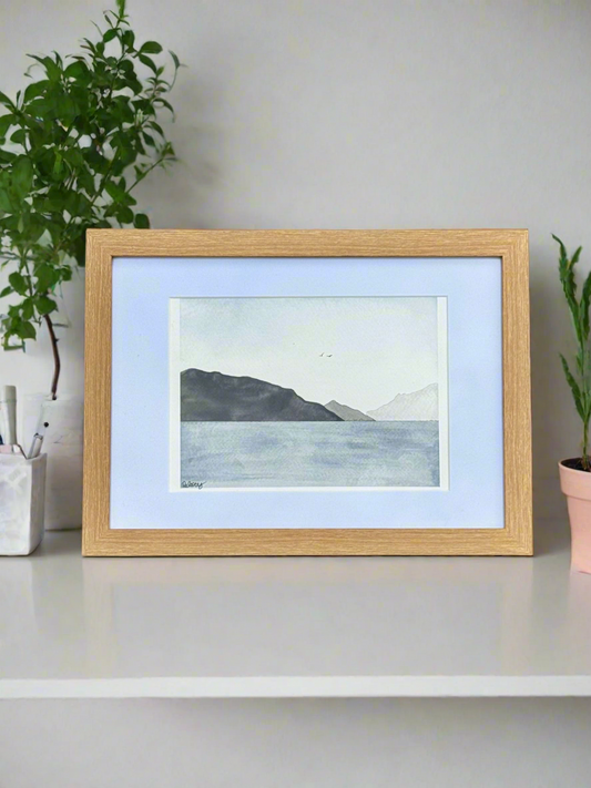 Echoes in the Fjords - Original Watercolour Painting | 8x6” Artwork in A4 Mount | Eco-Friendly | Optional Frame