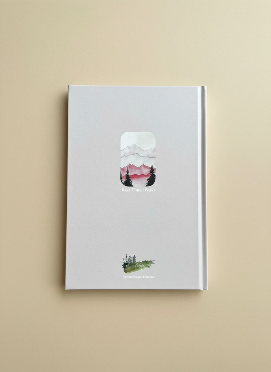 Rose Tinted Peaks A5 Hardback Notebook | Pink Mountain Landscape Journal | Watercolour Nature Notebook