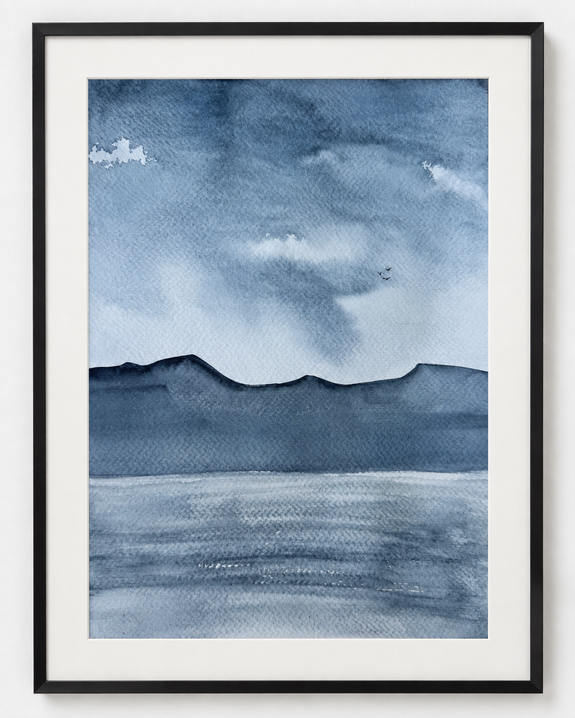 Beneath a Gathering Sky | Original Landscape Watercolour Painting | Framed A4