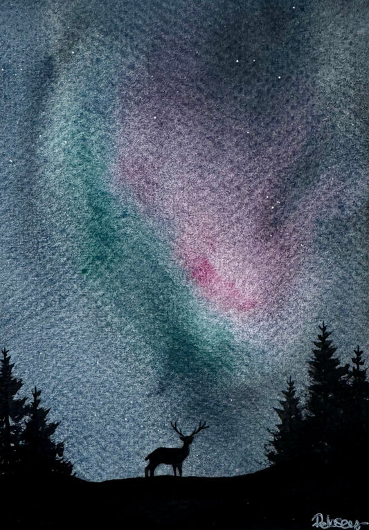 Stargazer | Sustainable Art Greeting Card | Recycled A6 | Nature-Inspired Illustration