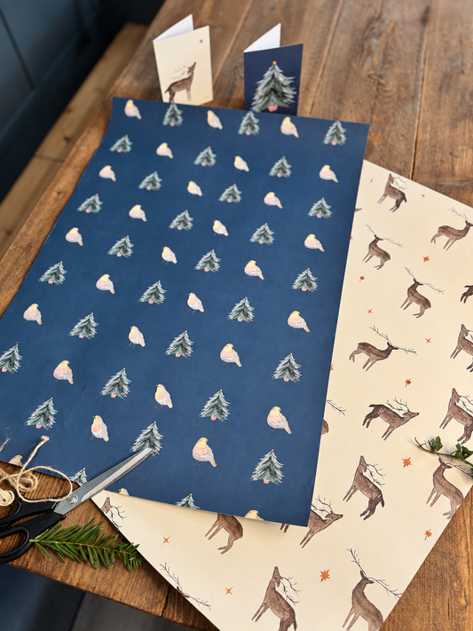 Reindeer Christmas Gift Wrap | 50 x 70cm | FSC Recyclable Paper
