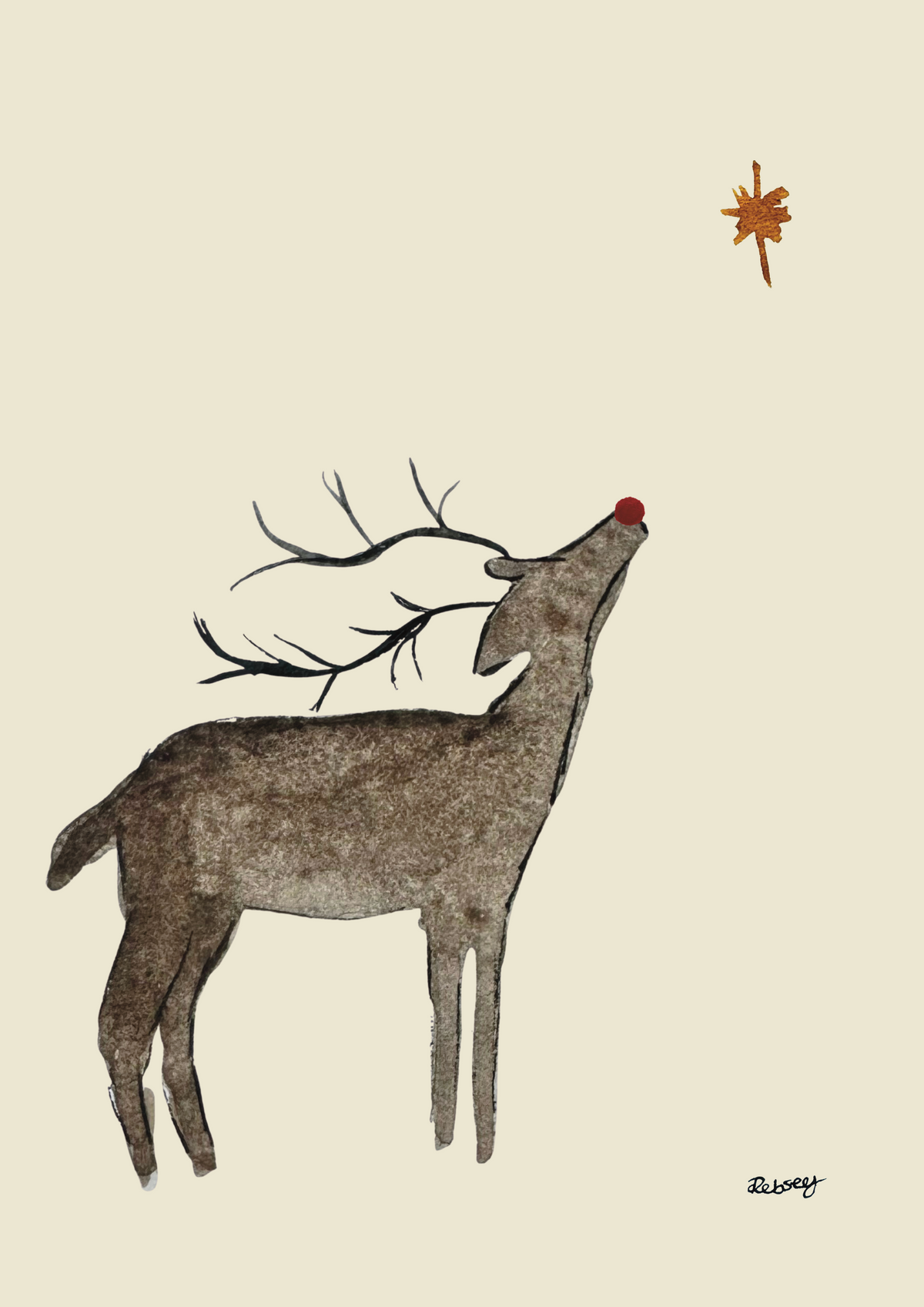 Reindeer | Sustainable Art Greeting Card | Recycled A6 | Nature-Inspired Illustration