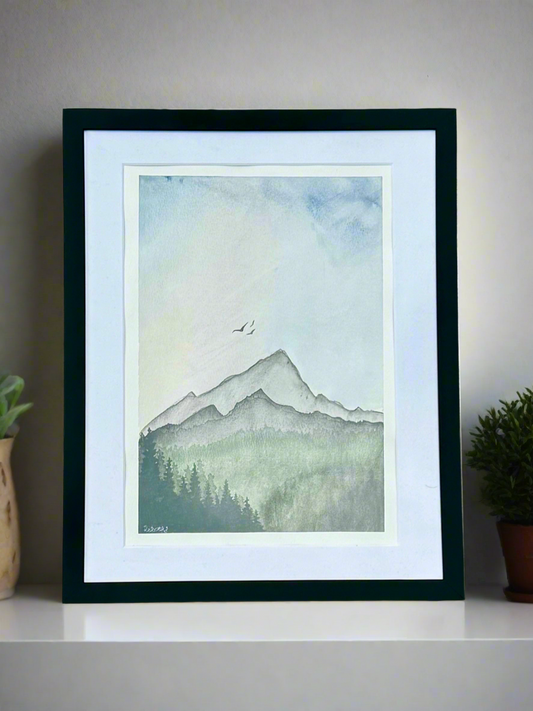 Wings Over the Ridge | Original Watercolour Painting | A4