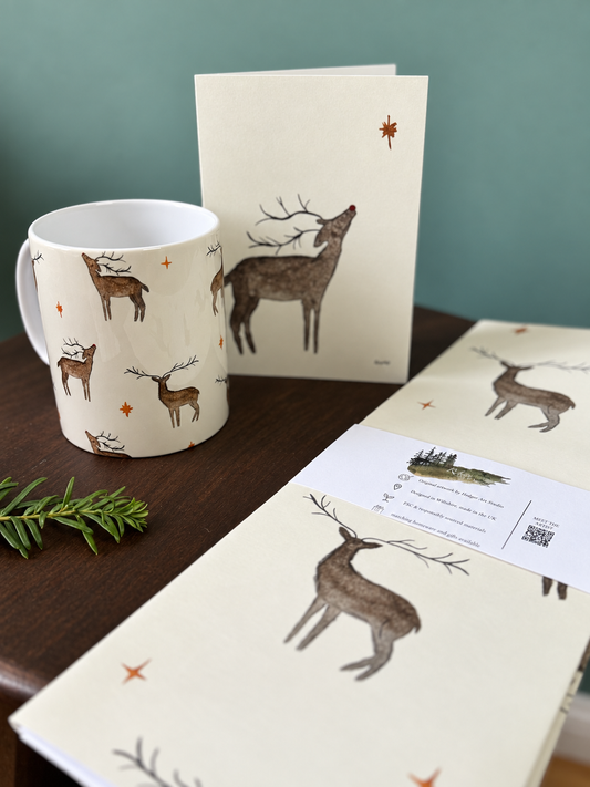 Reindeer Christmas Ceramic Mug | Dishwasher & Microwave Safe