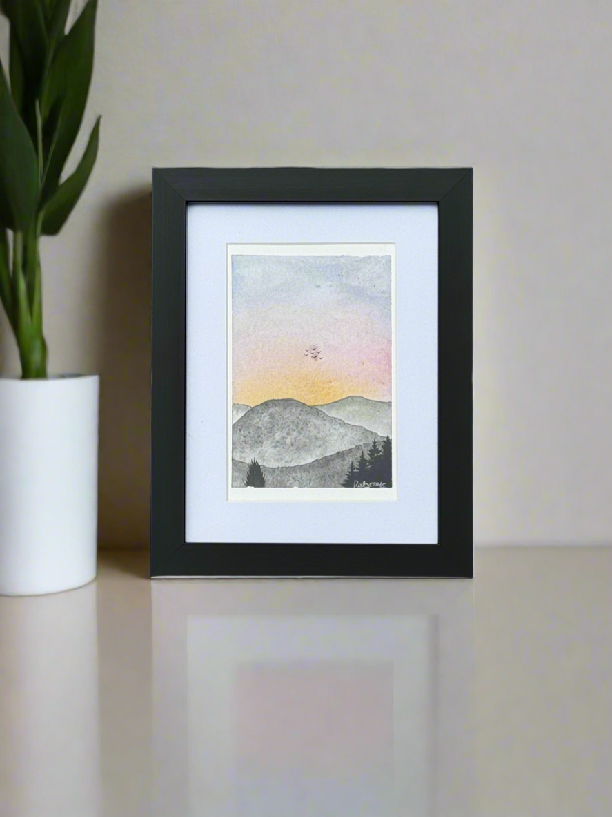 Flight at Sundown | Original Watercolour Painting | 6x4”