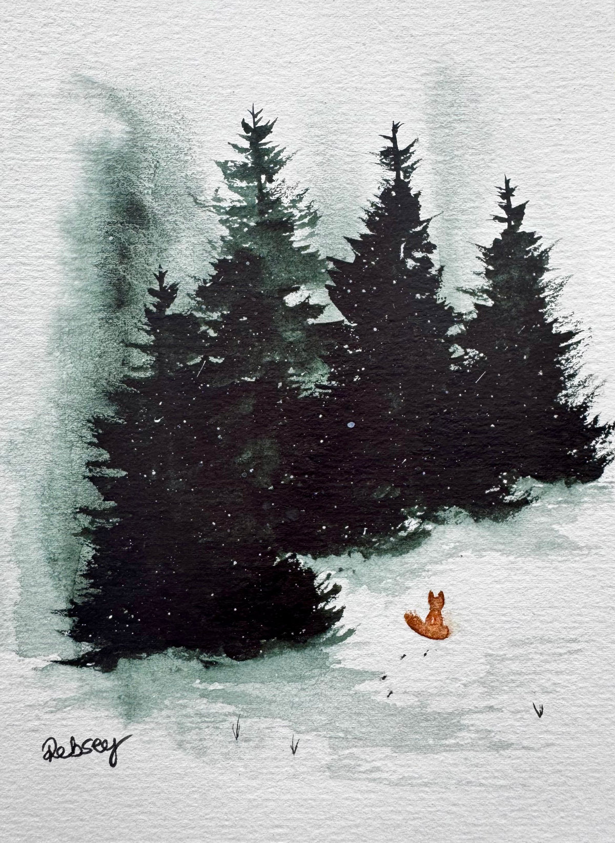 Winter Fox | Sustainable Art Greeting Card |Recycled A6 | Nature-Inspired Illustration