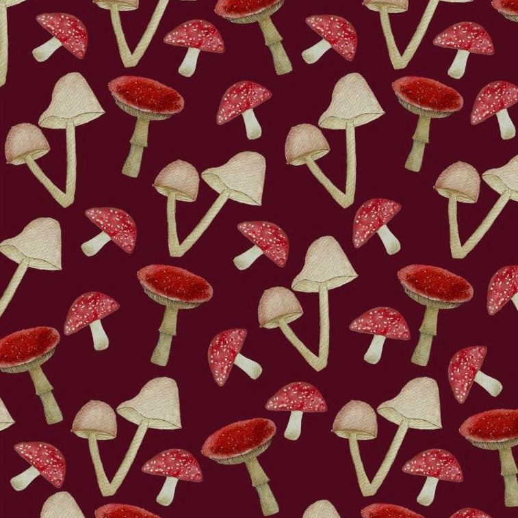 ‘Mushrooms’ Coaster – Woodland Fungi Illustration | Nature Inspired Cork Coaster