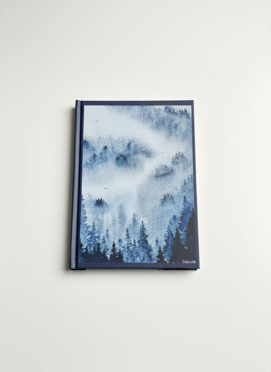 Lullaby Forest A5 Hardback Notebook | Misty Forest Watercolour Journal | Nature Stationery