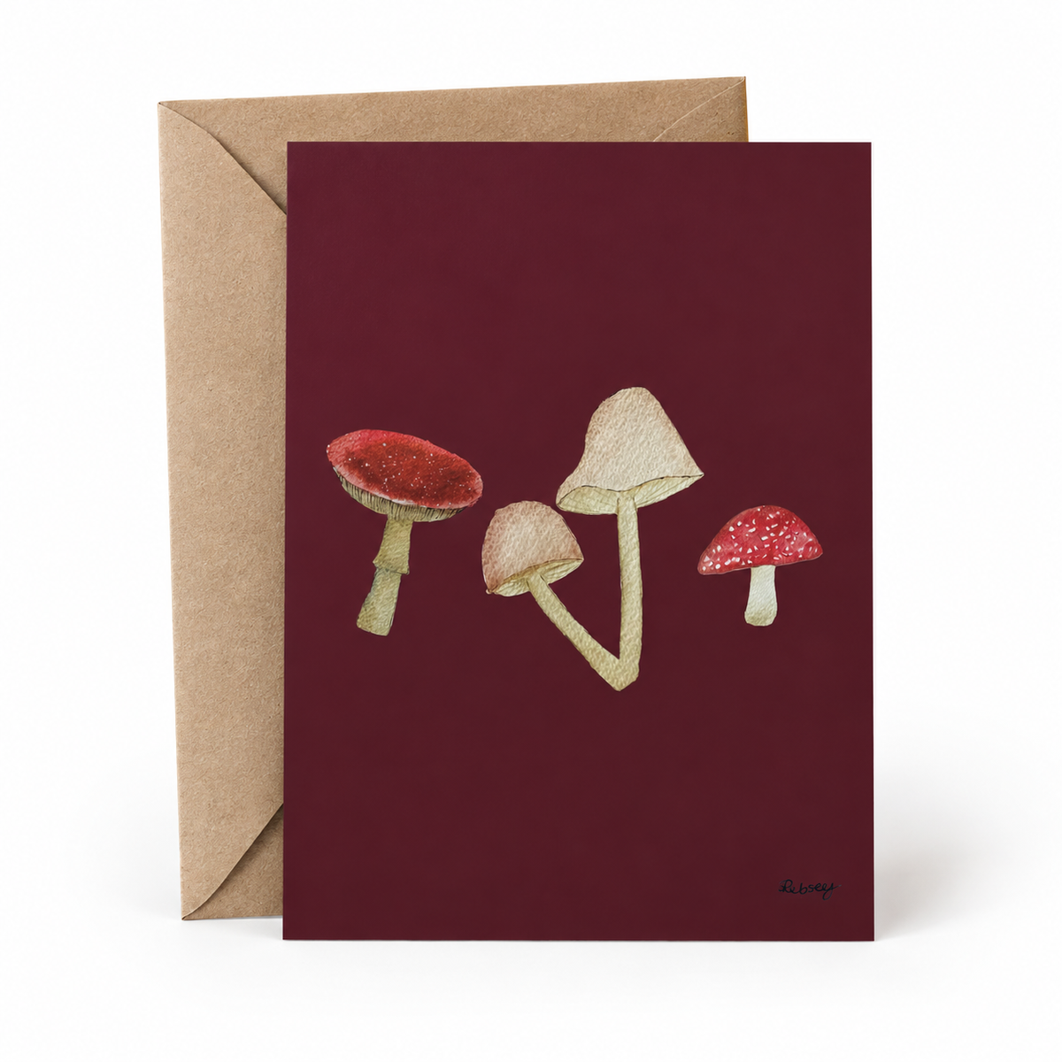 So Mush Love Burgundy Mushroom Card | Recycled A6 Card