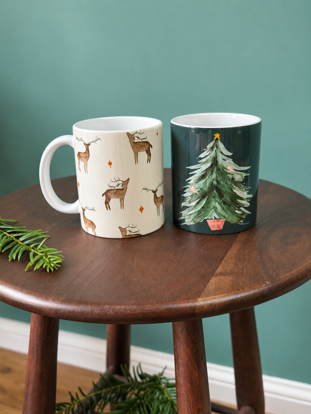 Reindeer Christmas Ceramic Mug | Dishwasher & Microwave Safe