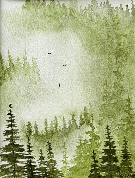 Into the Green | Original Watercolour Painting | 6x8”
