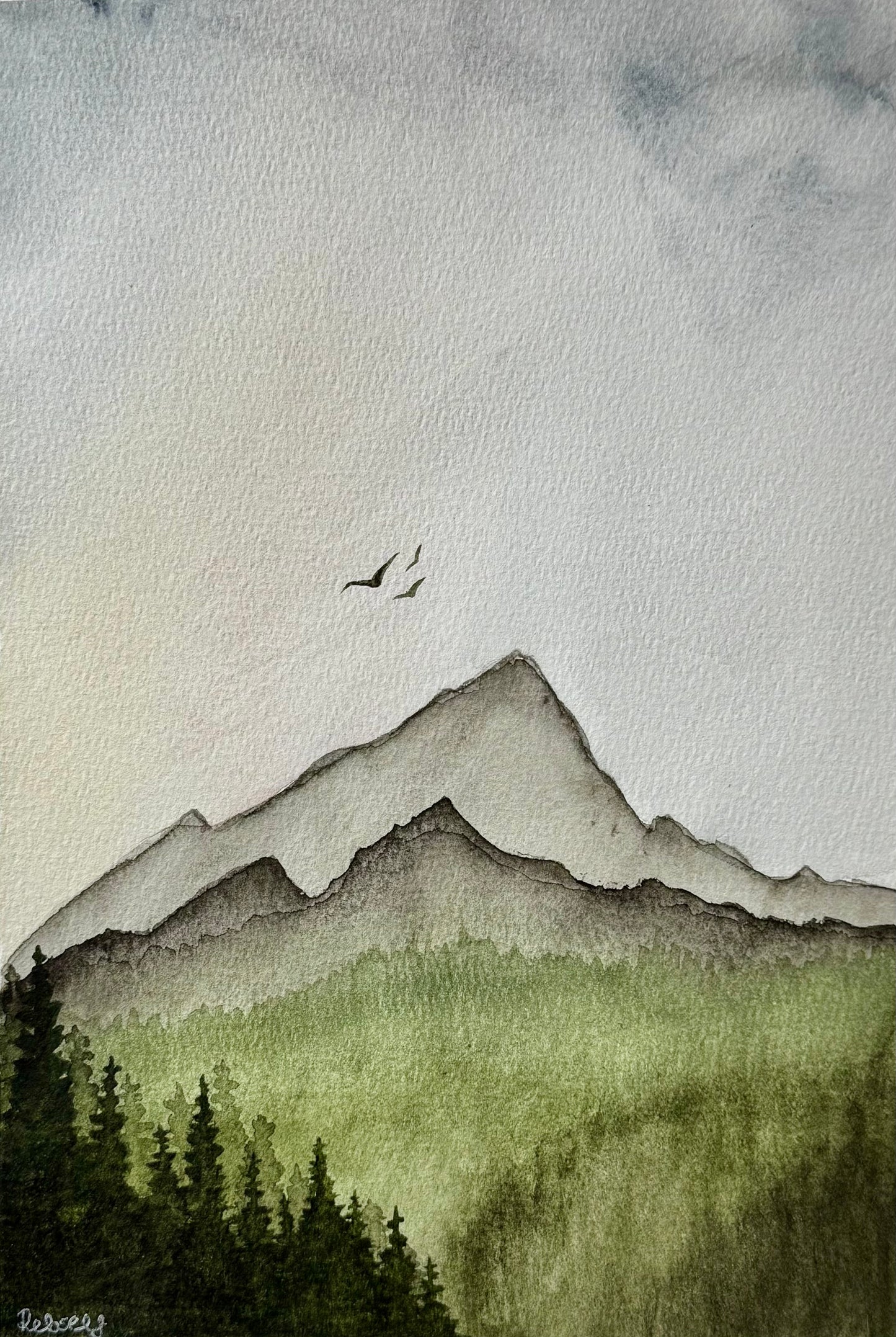 Wings Over the Ridge | Original Watercolour Painting | A4