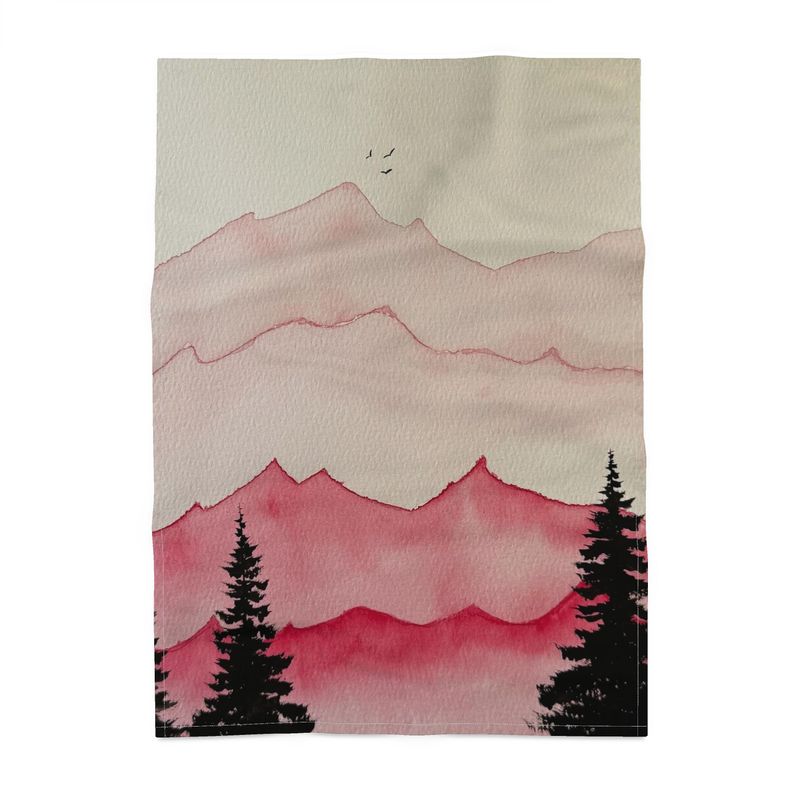 Rose Tinted Peaks Tea Towel