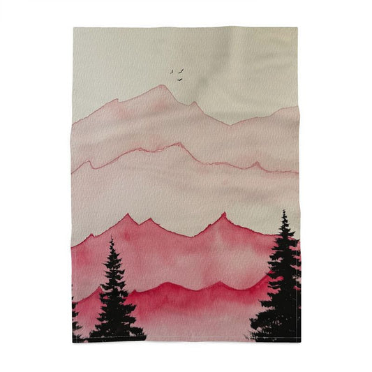 Rose Tinted Peaks Tea Towel
