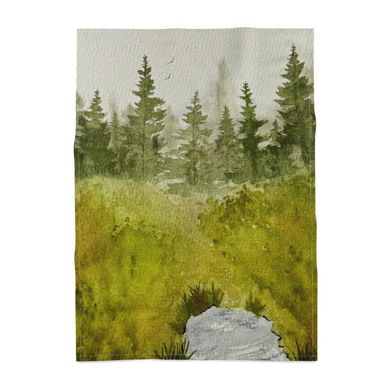 The Pines Beyond the Meadow Tea Towel