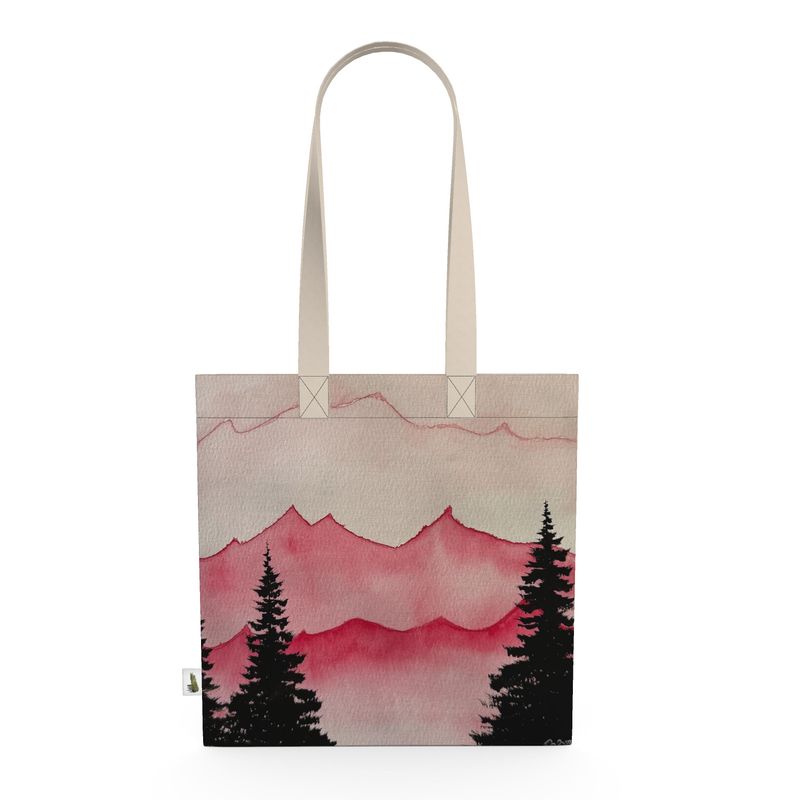 Rose-Tinted Peaks Tote Bag