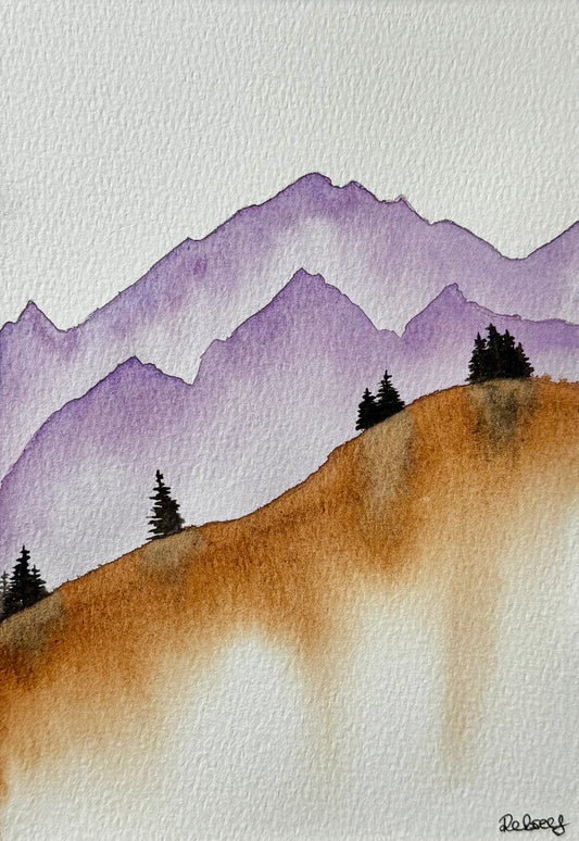 Lavender Hills | Original Watercolour Painting | 8x6”