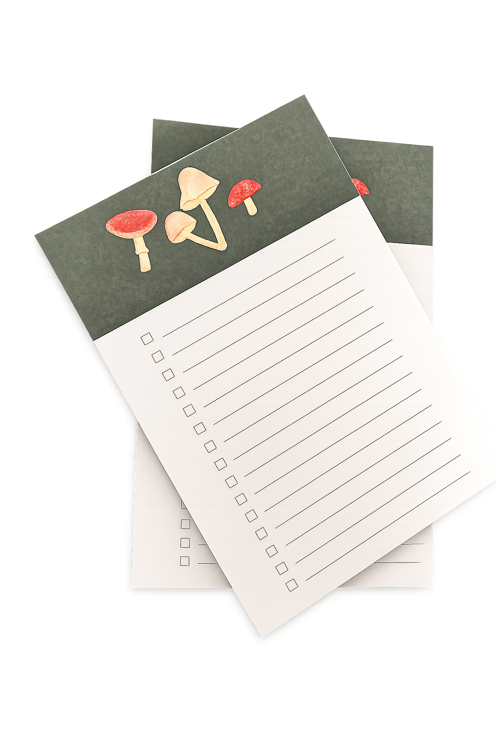 So Mush Love A6 To-Do Notepad | Mushroom Recycled Paper Checklist Pad | Art Inspired