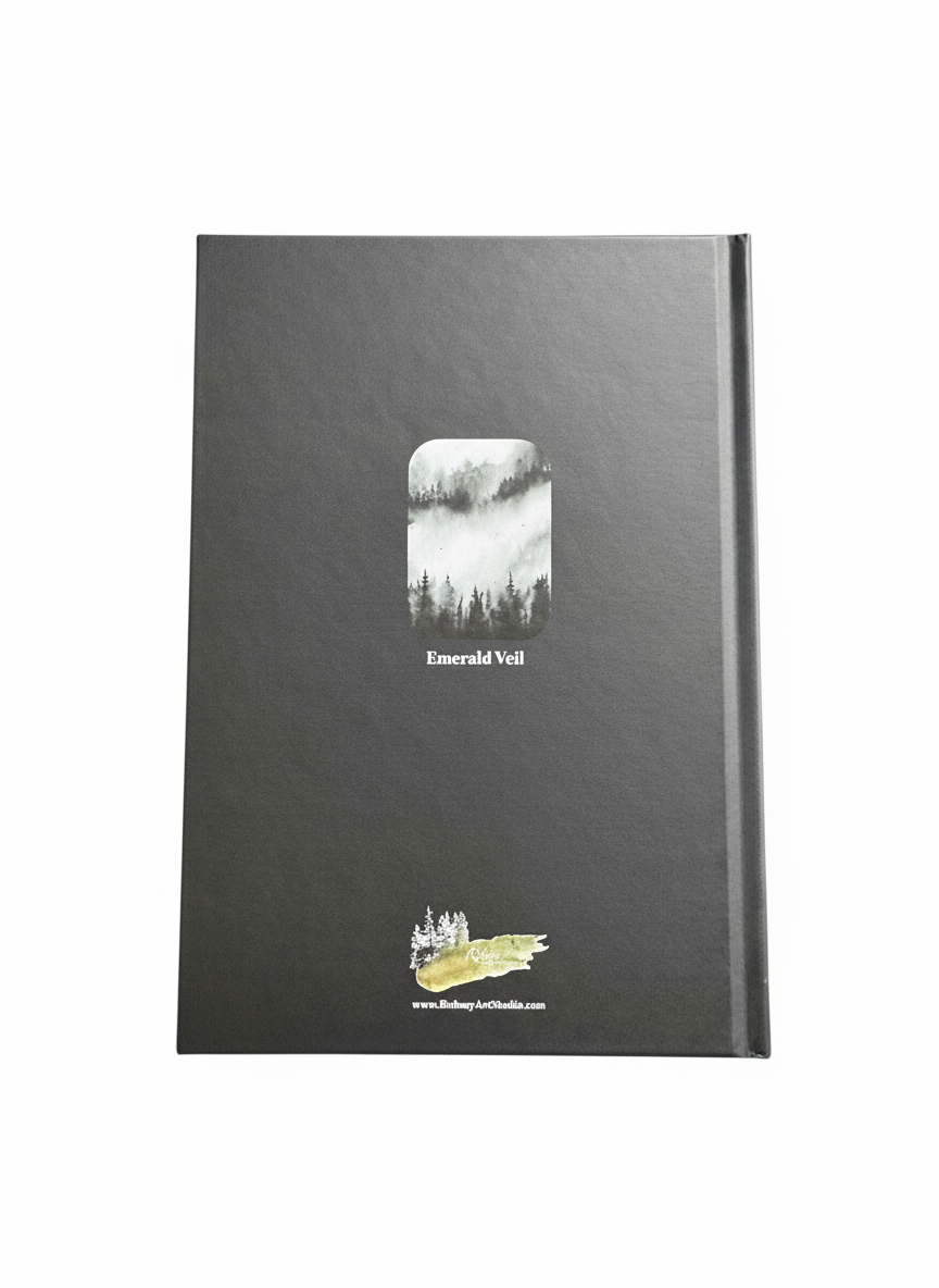 Emerald Veil A5 Hardback Notebook | Moody Pine Forest Journal | Mist & Woodland Art Notebook
