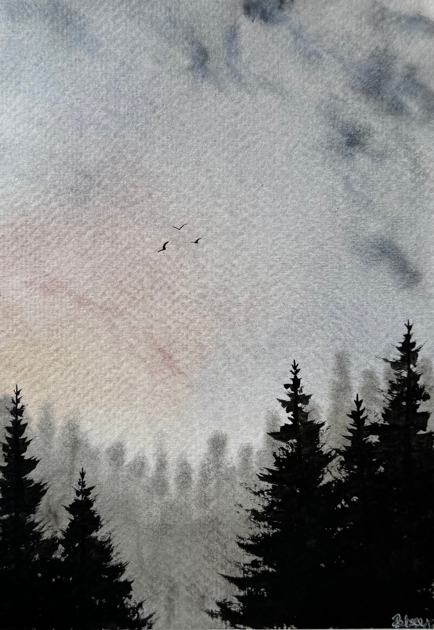 Murmurs of the Morning – Original Watercolour Painting | 8x6” Artwork in A4 Mount