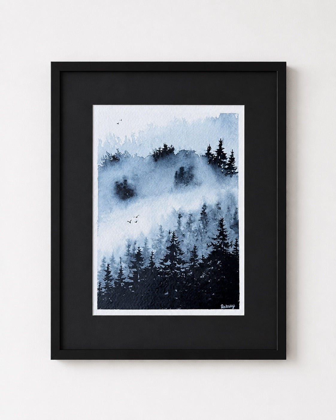 Held in the Quiet | Original Woodland Forest Watercolour Painting | Framed 8×6