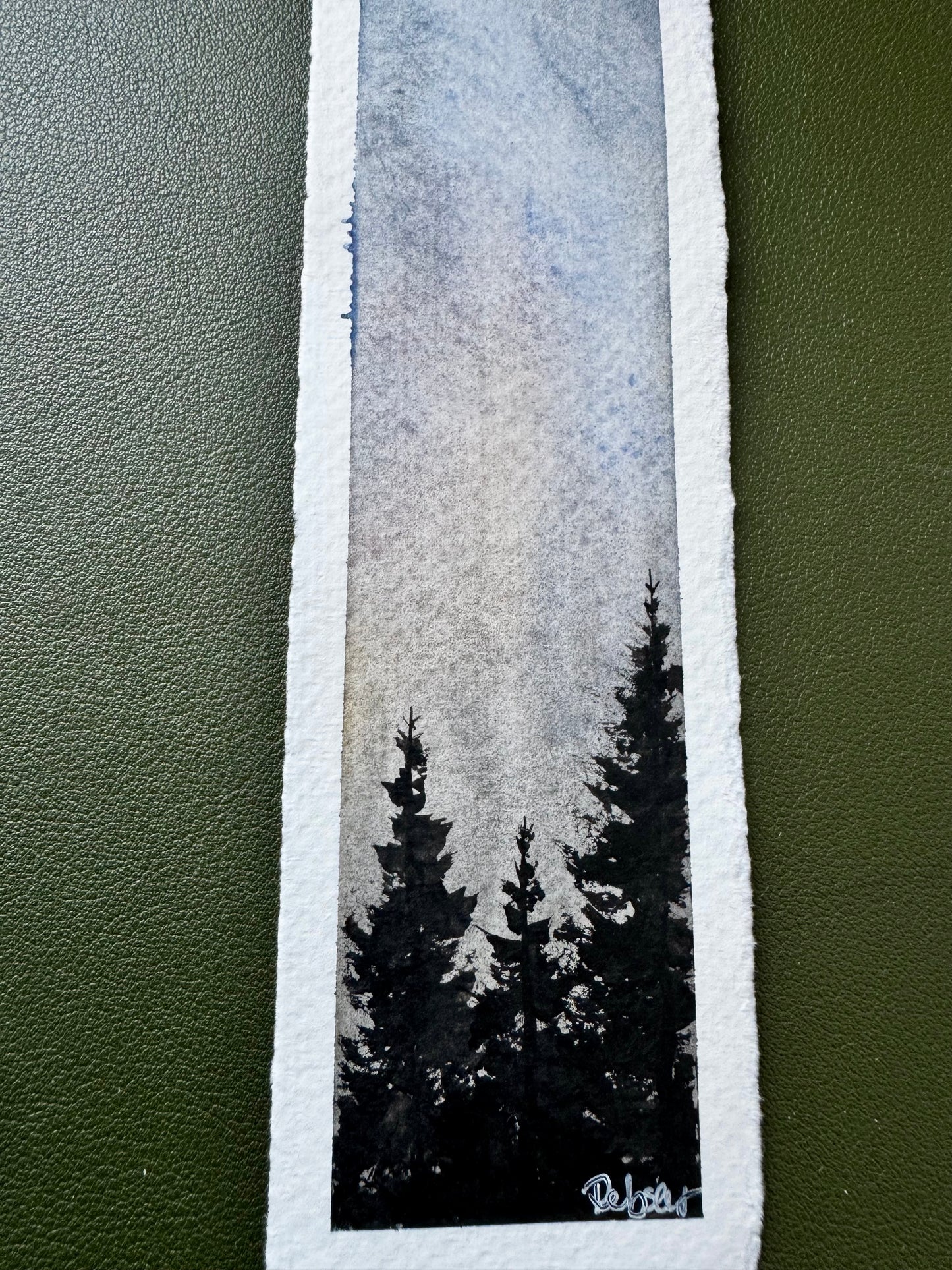 Dusk Sky Bookmark – Hand-Painted Twilight Watercolour Landscape Bookmark