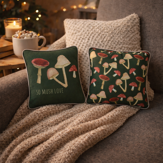 So Mush Love Mushroom Cushion – Velvet | 30 × 30 cm