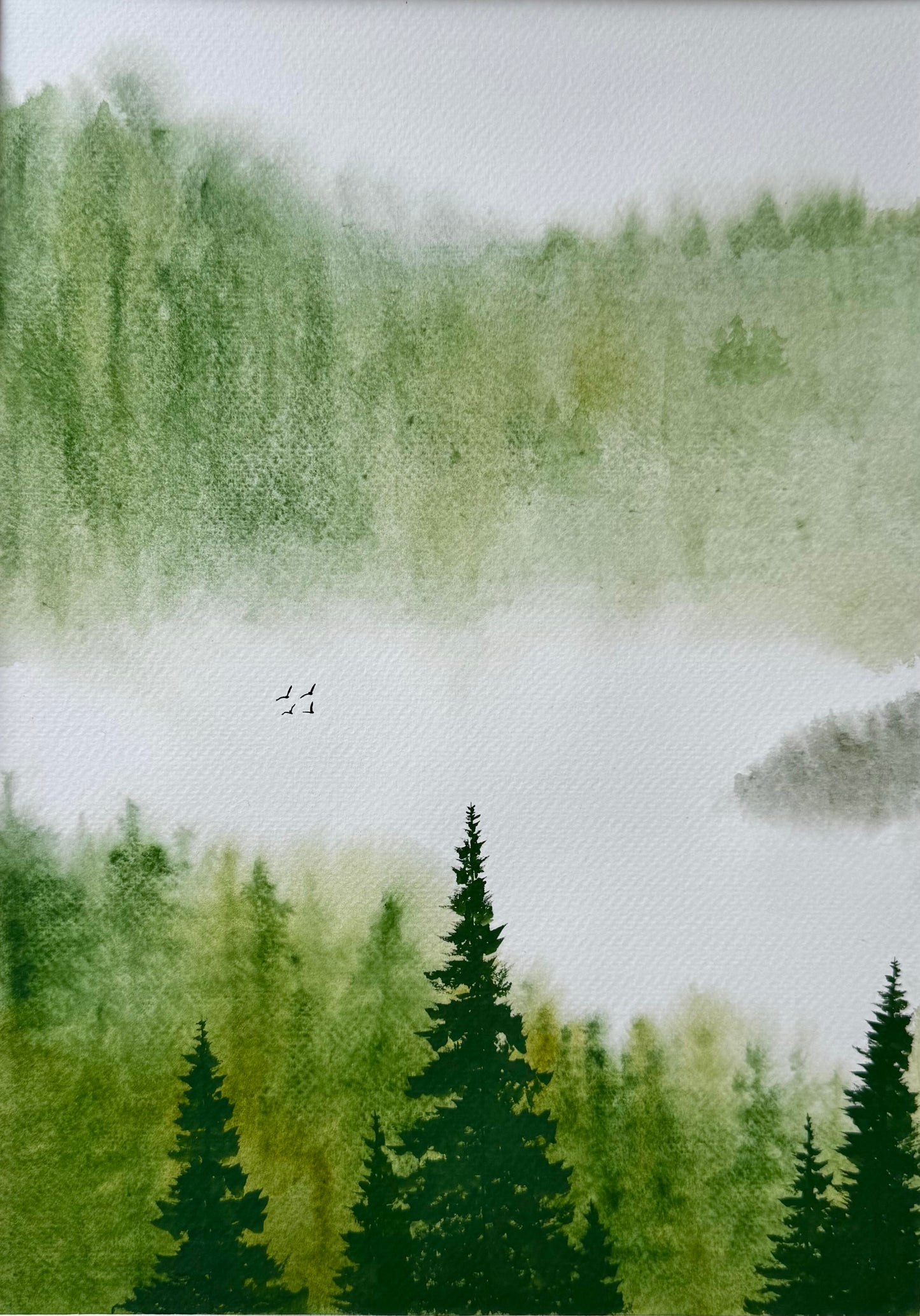 Whispers Through the Pines | Original Duo Watercolour Paintings | 14”x10”