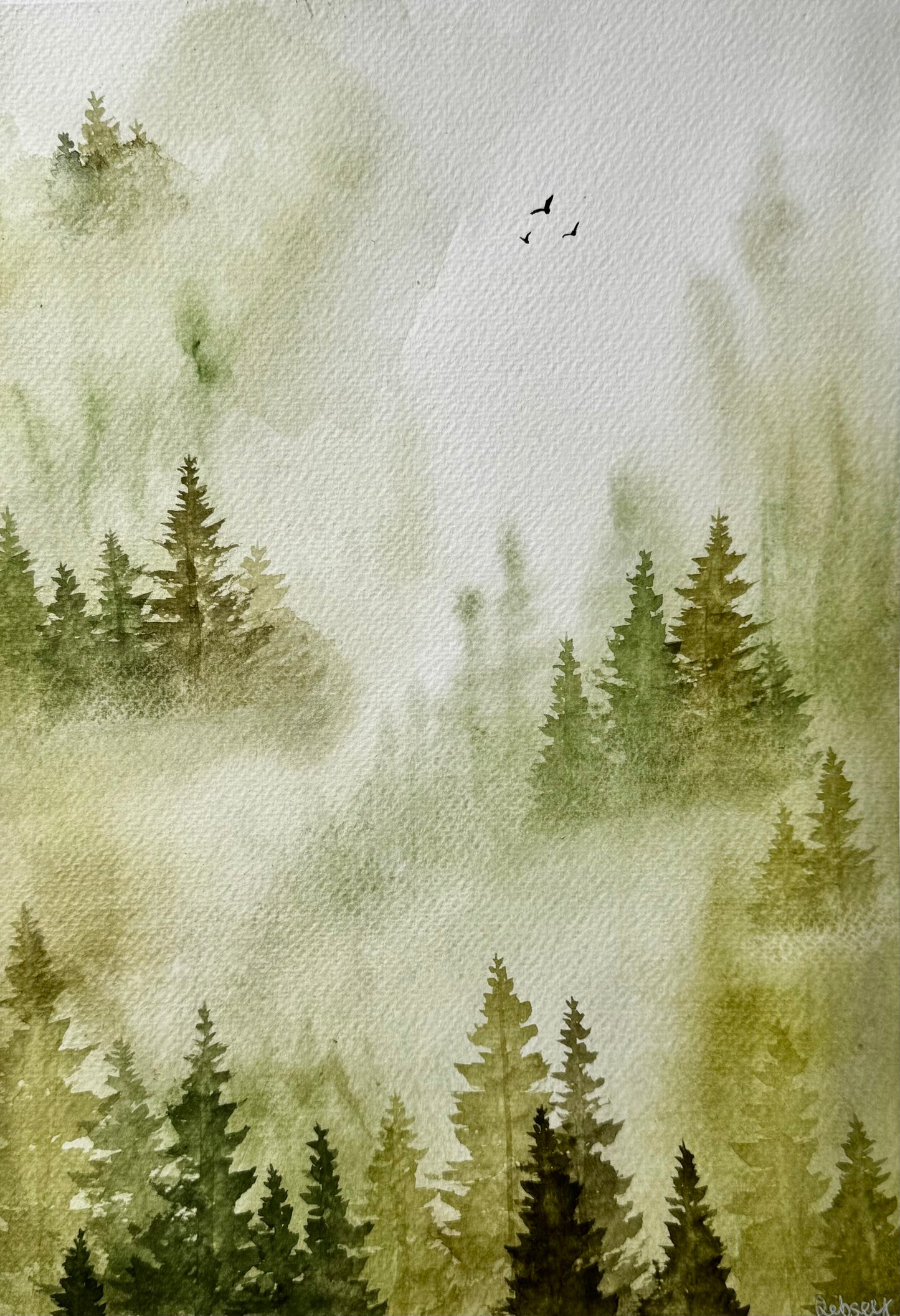 Evergreen Dreams - Original Watercolour Painting | - 14 x 10”