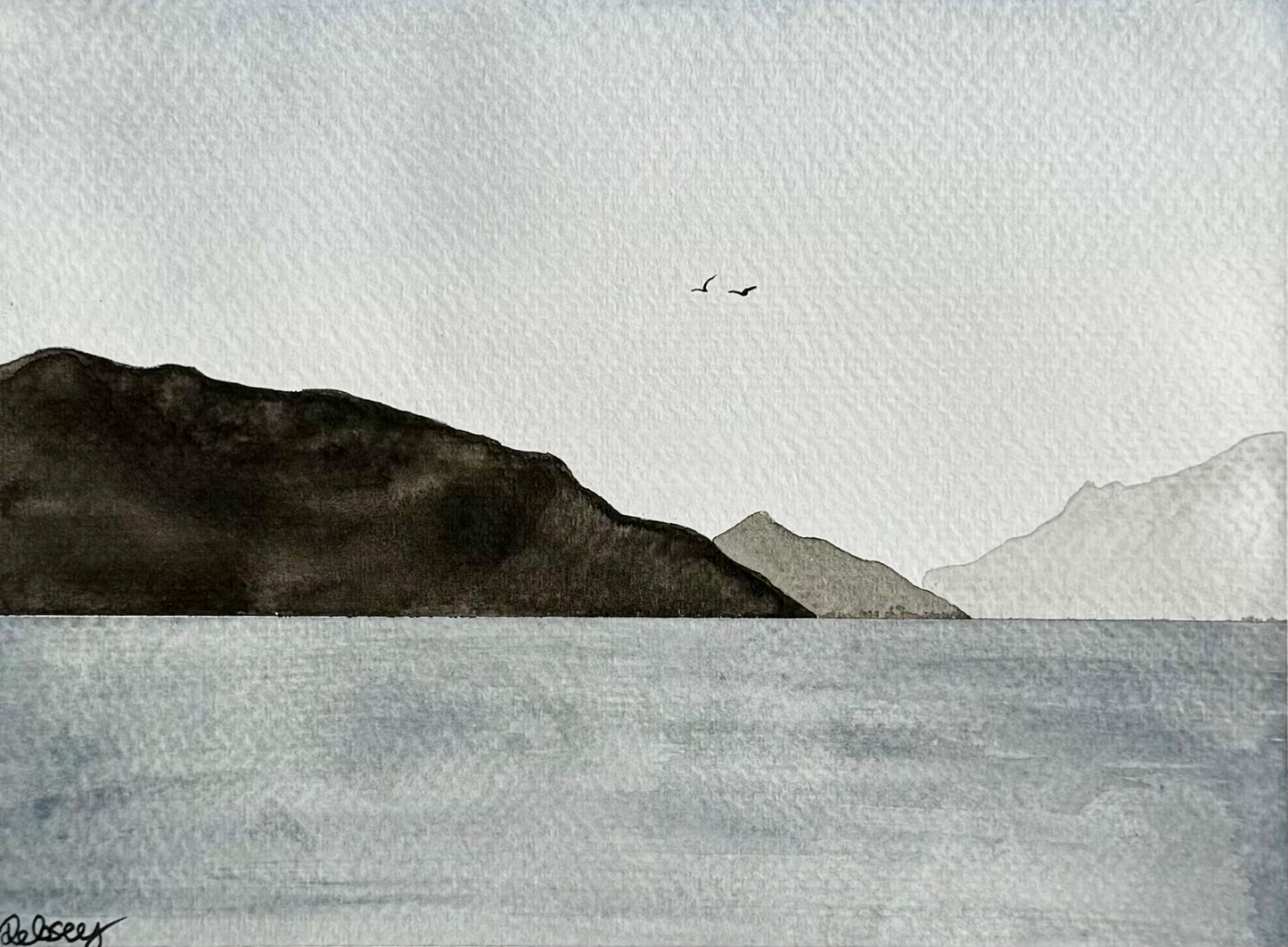 Echoes in the Fjords - Original Watercolour Painting | 8x6” Artwork in A4 Mount | Eco-Friendly | Optional Frame