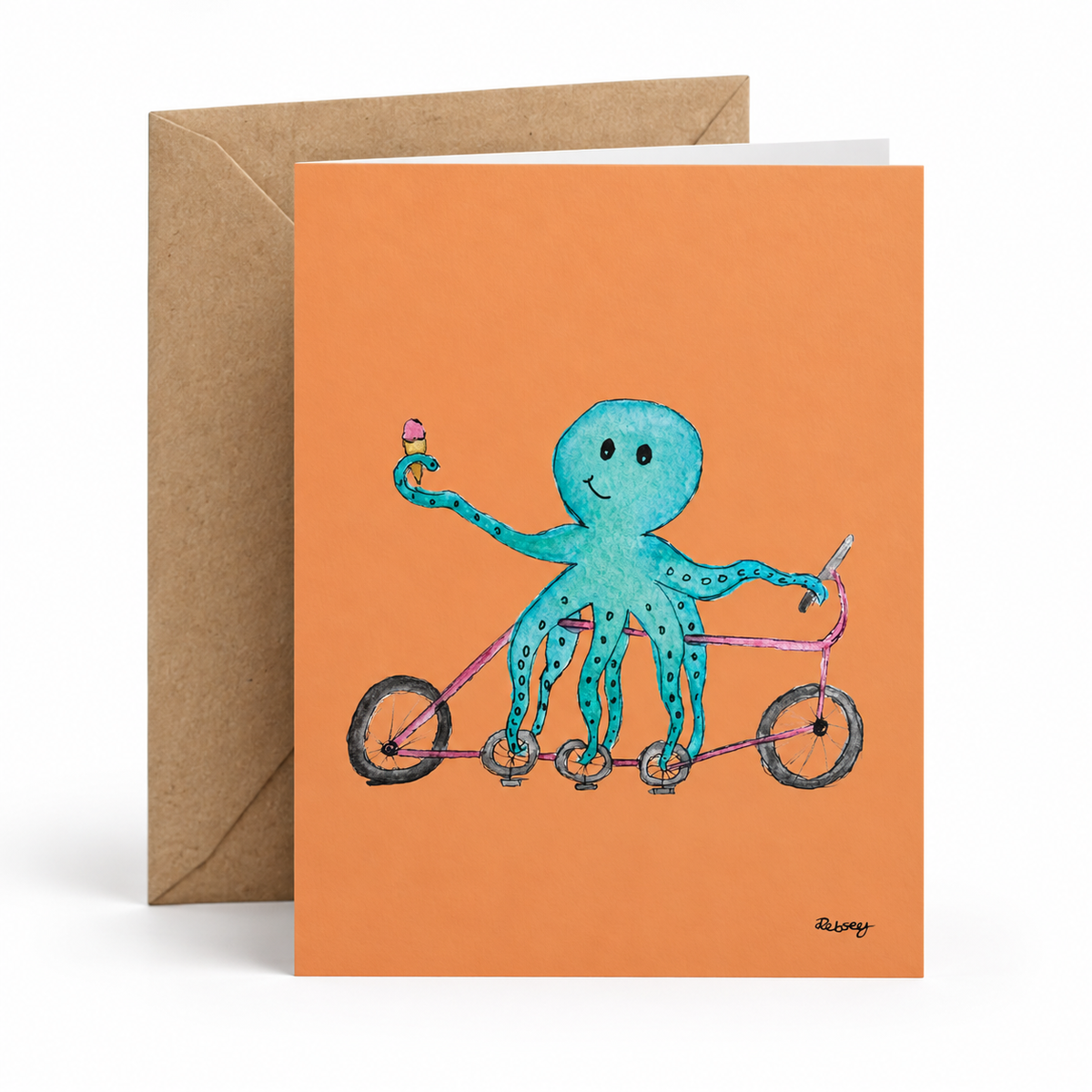 Pedalpus Octopus Greeting Card | Recycled A6 Card