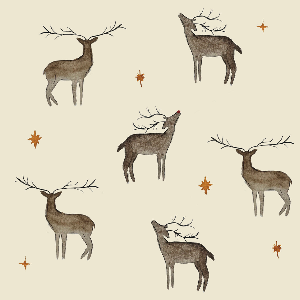 Christmas Gift Wrap Duo | 2 x 50 x 70cm | FSC Recyclable Paper | Reindeers & Robins