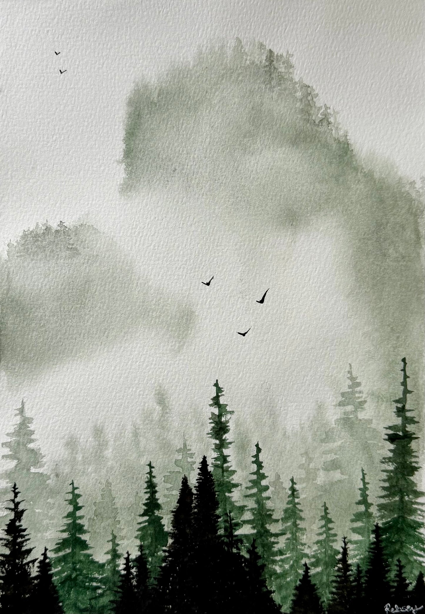 Passing through the Pines| Original Watercolour Painting | A4