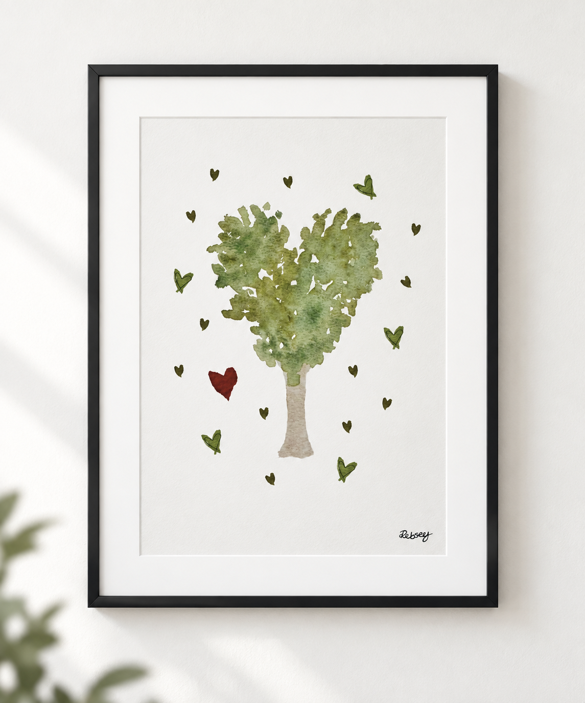 The Way to School Heart Tree | Illustrated A4 Art Print in A3 Mount