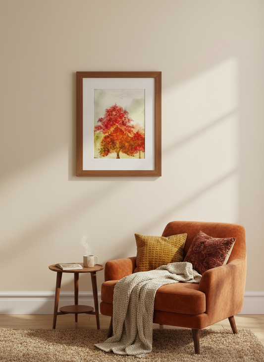 Crimson Canopy | Original Watercolour Painting | 14 x 10”