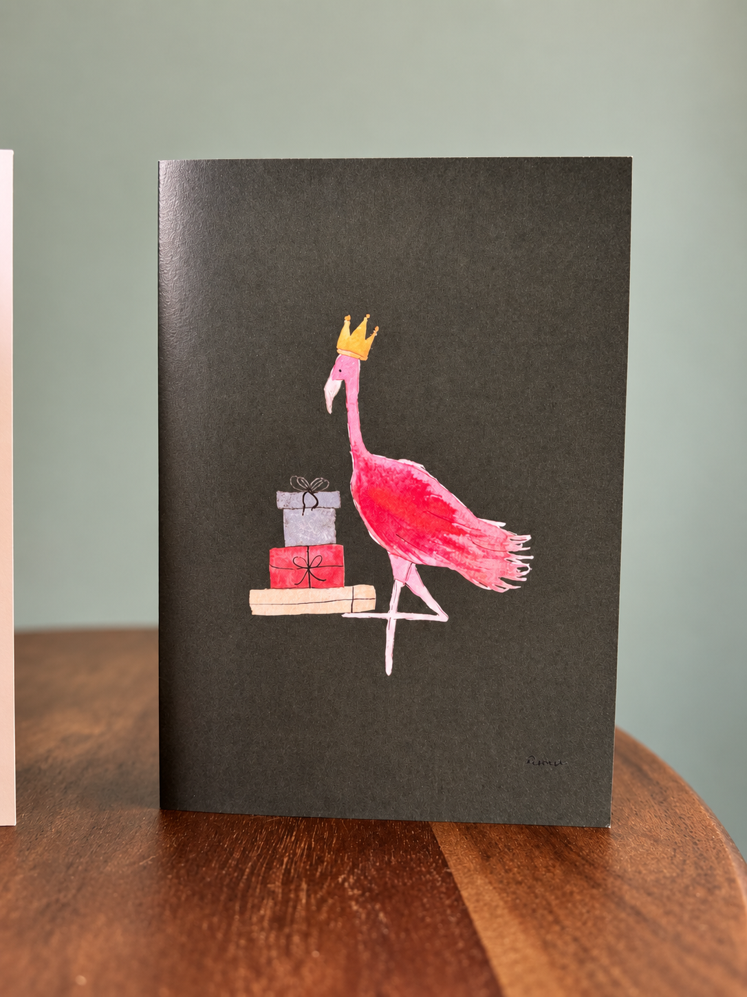Festive Flamingo | Sustainable Art Greeting Card |Recycled A6 | Nature-Inspired Illustration