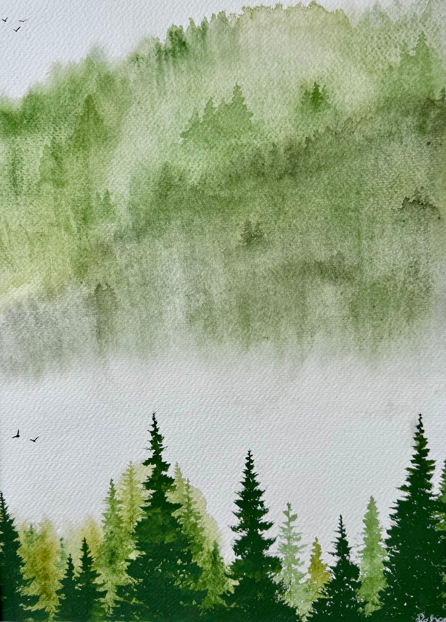 Whispers Through the Pines | Original Duo Watercolour Paintings | 14”x10”