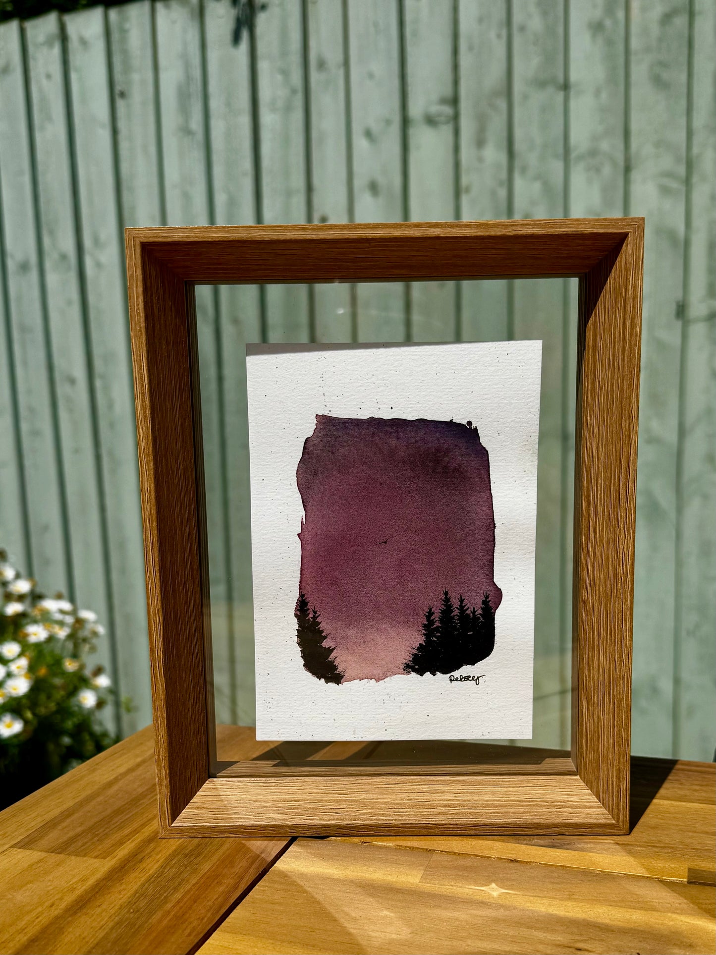Dusk in the Pines – Original Watercolour Painting | 8x6”