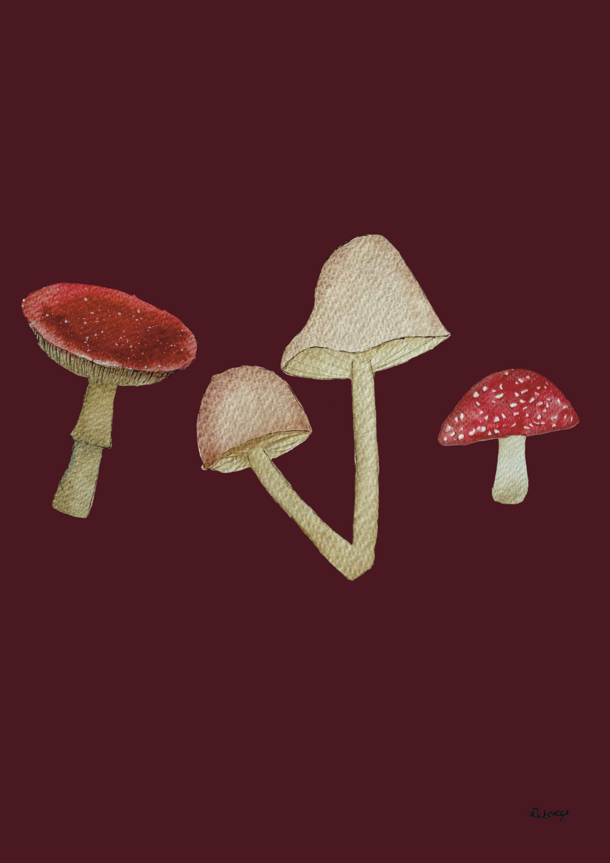 So Mush Love Burgundy Mushroom Card | Recycled A6 Card