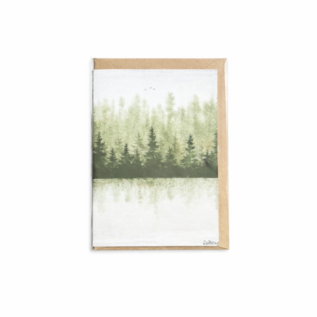 Whispering Reflections | Sustainable Art Greeting Card | Recycled A6 | Nature-Inspired Illustration