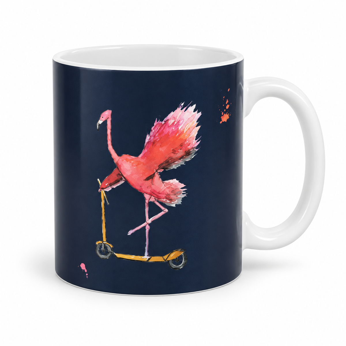 Let’s MinGO! Ceramic Mug | Flamingo Art-led Cup | Dishwasher & Microwave Safe