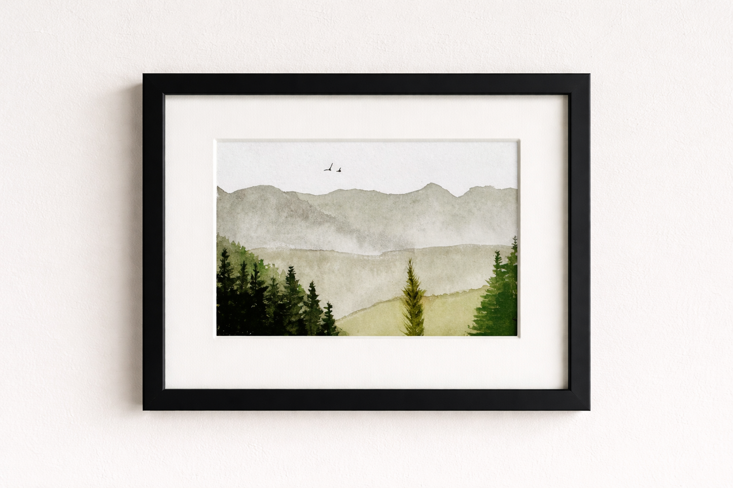 Held by the Hills – Original Watercolour Mountain Landscape (Inspired by Snowdonia) | 6x4 framed